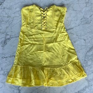 Yellow Strapless Mini Dress